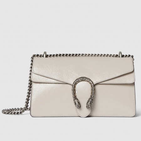 Gucci Dionysus Small Shoulder Bag in White Patent Leather