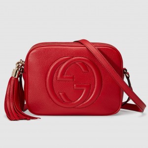 Gucci Soho Disco Bag in Red Grained Leather