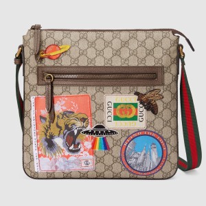 Gucci Courrier Messenger Bag in Beige GG Supreme Canvas