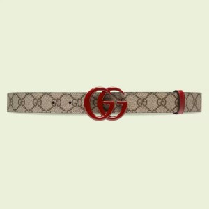 Gucci Supreme GG Marmont Belt 30MM with Red GG Buckle