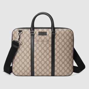 Gucci Briefcase in Beige GG Supreme Canvas