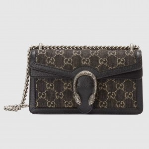 Gucci Dionysus Small rectangular Bag in Black GG Denim