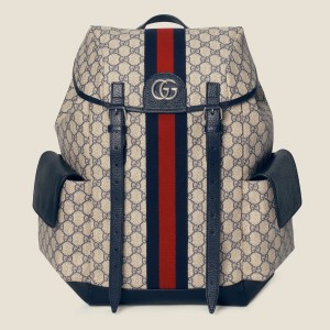 Gucci Ophidia GG Medium Backpack in Blue Supreme Canvas