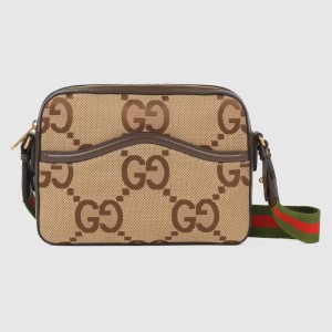 Gucci Messenger Bag in Camel Jumbo GG Canvas