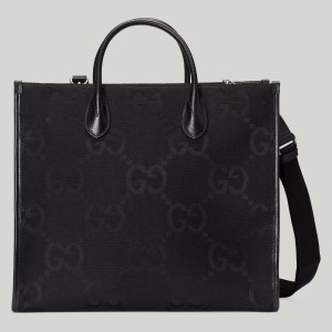 Gucci Medium Tote Bag in Black Jumbo GG canvas