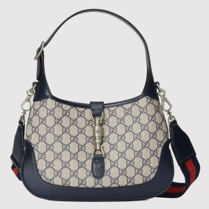 Gucci Jackie 1961 Small Bag in Blue GG Supreme Canvas