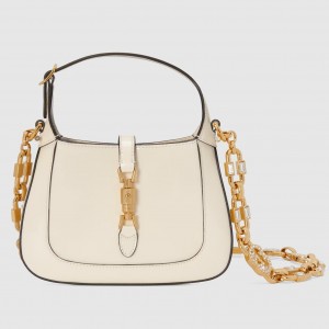 Gucci Jackie 1961 Mini Shoulder Bag in White Patent Leather