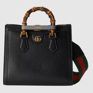 Gucci Diana Small Tote Bag in Black Calfskin