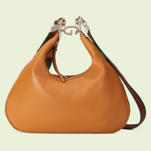 Gucci Attache Medium Shoulder Bag in Orange Leather