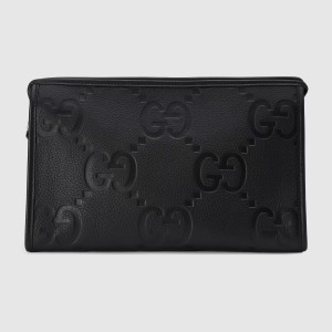 Gucci Pouch in Black Jumbo GG Leather