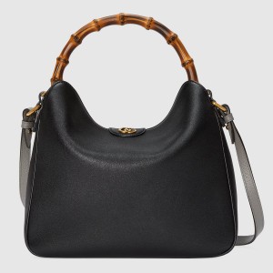 Gucci Diana Medium Shoulder Bag in Black Cuir Leather