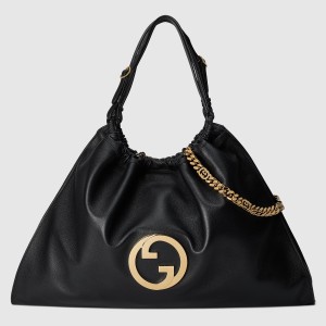 Gucci Blondie Large Tote Bag in Black Calfskin