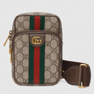 Gucci Ophidia GG Sling Bag in Beige GG Supreme Canvas