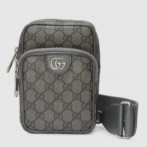 Gucci Ophidia GG Sling Bag in Grey GG Supreme Canvas