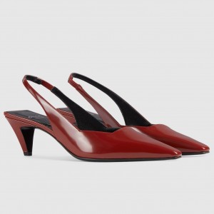Gucci Slingback Pumps 55mm in Red Patent Leather