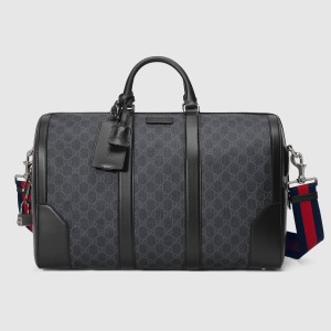 Gucci Medium Carry-on Duffle Bag in Black GG Supreme Canvas