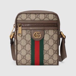 Gucci Ophidia Mini Messenger Bag in Beige GG Supreme Canvas