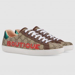 Gucci Men's Ace Sneakers in GG Canvas with Boutique Print