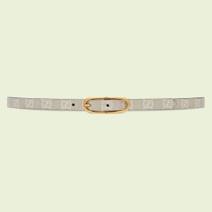 Gucci Jackie 1961 Thin Belt 20MM in White GG Canvas