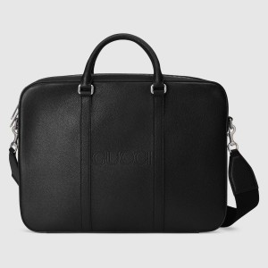 Gucci Business Bag in Black Leather with Gucci Logo