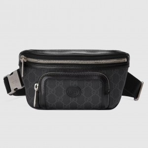 Gucci Belt Bag in Black GG Supreme with Interlocking G