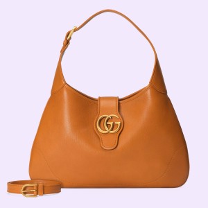 Gucci Aphrodite Medium Shoulder Bag in Brown Leather