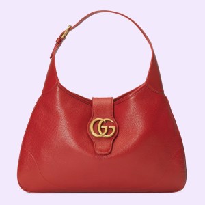 Gucci Aphrodite Medium Shoulder Bag in Red Leather