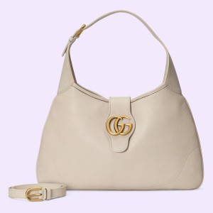 Gucci Aphrodite Medium Shoulder Bag in White Leather