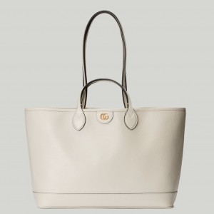 Gucci Ophidia Medium Tote Bag in White Calfskin