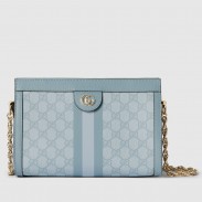Gucci Ophidia GG Small Chain Bag in Dusty Blue GG Canvas