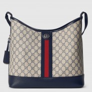 Gucci Ophidia GG Medium Shoulder Bag in Blue GG Canvas