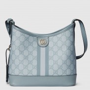 Gucci Ophidia GG Small Shoulder Bag in Dusty Blue Supreme Canvas