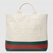 Gucci Medium Tote Bag in Canvas with Embossed Detail