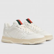 Gucci Women's Re-Web Sneakers in White Leather