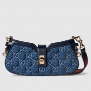 Gucci Moon Side Mini Shoulder bag in Blue GG Denim