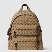 Gucci Medium Backpack with Gucci Logo in Beige Original GG Canvas