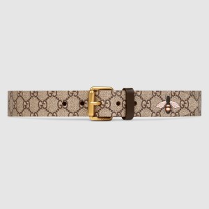 Gucci GG Supreme Bee Print 38MM Belt with Square Buckle