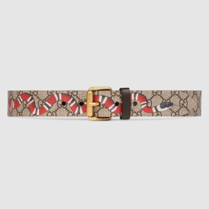 Gucci GG Supreme Kingsnake Print 38MM Belt with Square Buckle