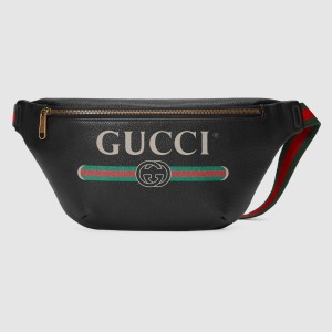 Gucci Belt Bag in Black Print Leather