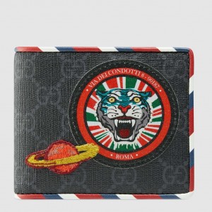 Gucci Bi-fold Wallet In Night Courrier GG Supreme Canvas