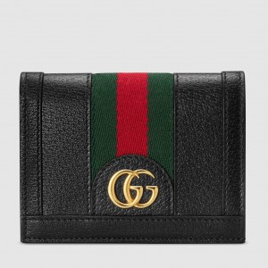Gucci Ophidia Card Case Wallet in Black Leather