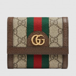 Gucci Ophidia GG Wallet in Beige GG Supreme Canvas