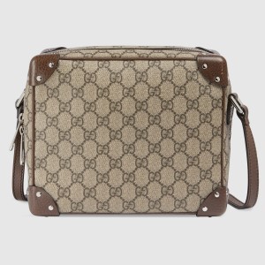 Gucci Trunks Messenger Bag In Beige GG Supreme Canvas