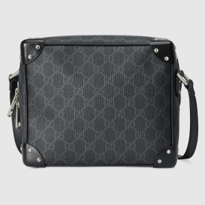 Gucci Trunks Messenger Bag In Black GG Supreme Canvas
