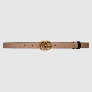 Gucci GG Marmont Reversible Belt 20MM in Pink/Black Leather