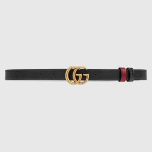 Gucci GG Marmont Reversible Belt 20MM in Black/Red Leather