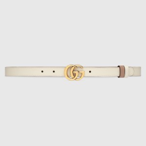 Gucci GG Marmont Reversible Belt 20MM in White/Pink/ Leather