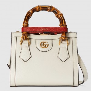 Gucci Diana Mini Tote Bag in White Calfskin