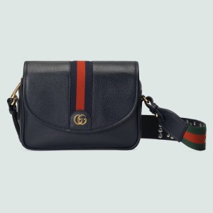 Gucci Ophidia GG Small Shoulder Bag in Black Leather