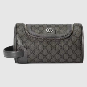 Gucci Ophidia Toiletry Pouch in Grey GG Supreme Canvas